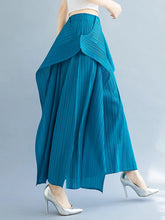 Wide Leg Plissé Pull On Trouser